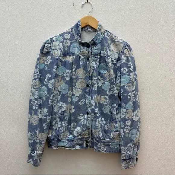 Jackets & Coats | Vintage 8s Floral Denim Jean Jacket | Poshmark